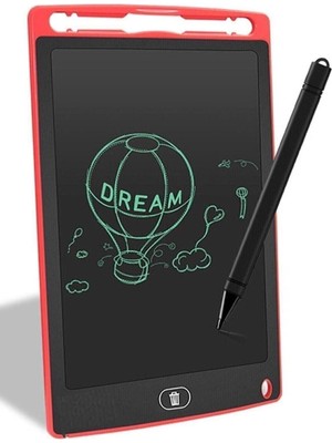TeknoClass Writing Tablet LCD 8.5 inç Kırmızı Grafik Tablet Dijital Kalemli Eğitim Not Yazma Tahtası