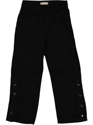 Paça Çıtçıtlı Jeans Kız Pantolon