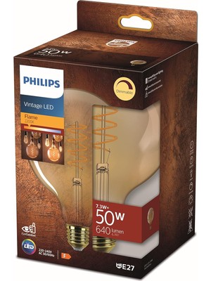 Ledcla 50W G120 E27 2200K Sarı Işık Gold Dim Edilebilir Filament LED Ampul