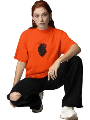 Unisex Baskılı Tişört - Kalplerin Birleşmesi