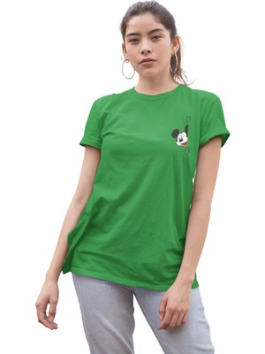 Terzili Giyin Mickey Mouse Unisex Baskılı Tışört