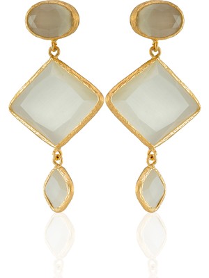 Kadir Jewellery 22 Ayar Altın Kaplama Kadın Sallantılı Küpe -El Işçiliği ve Hipoalerjenik Küpe