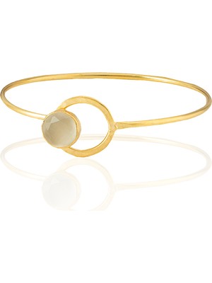 Kadir Jewellery 22 Ayar Altın Kaplama El Işçiliği Zirkon Taşlı Kadın Kelepçe Bilezik