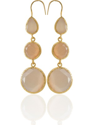 Kadir Jewellery 22 Ayar Altın Kaplama Kadın Sallantılı Küpe -El Işçiliği ve Hipoalerjenik Küpe