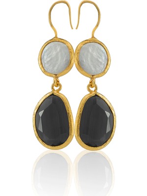 Kadir Jewellery 22 Ayar Altın Kaplama Kadın Inci Küpe -El Işçiliği ve Hipoalerjenik Küpe