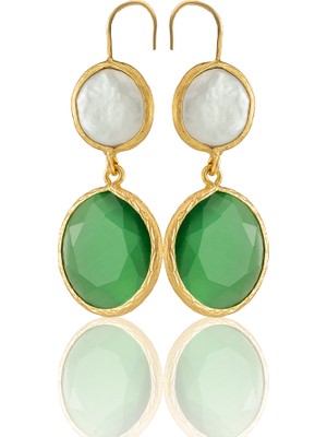 Kadir Jewellery 22 Ayar Altın Kaplama Kadın Inci Küpe -El Işçiliği ve Hipoalerjenik Küpe