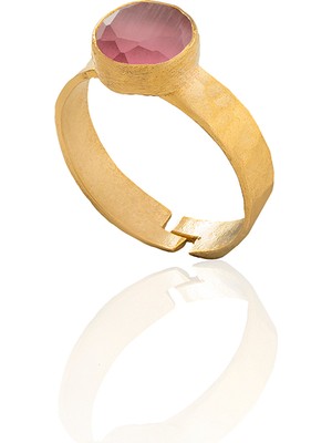 Kadir Jewellery 22 Ayar Altın Kaplama Zirkon Taşlı Kadın Minimal Yüzük