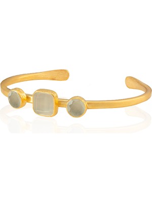 Kadir Jewellery 22 Ayar Altın Kaplama Zirkon Taşlı Ayarlanabilir Vintage Bilezik