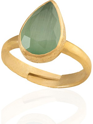 Kadir Jewellery 22 Ayar Altın Kaplama Zirkon Taşlı Ayarlanabilir Kadın Moda Yüzük