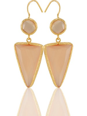 Kadir Jewellery 22 Ayar Altın Kaplama Kadın Sallantılı Küpe -El Işçiliği ve Hipoalerjenik Küpe