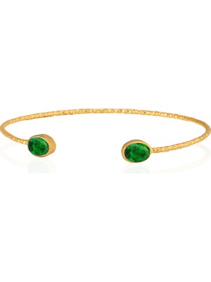 Kadir Jewellery 22 Ayar Altın Kaplama El Işçiliği Zirkon Taşlı Kadın Charm Bileklik