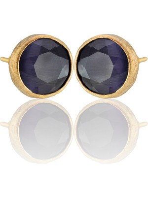 Kadir Jewellery 22 Ayar Altın Kaplama Kadın Minimal Küpe -El Işçiliği ve Hipoalerjenik Küpe