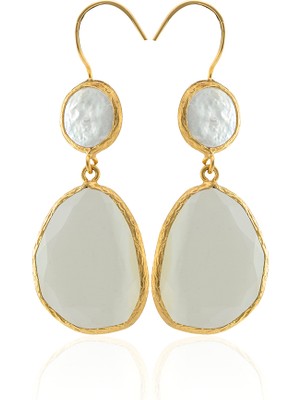 Kadir Jewellery 22 Ayar Altın Kaplama Kadın Sallantılı Küpe -El Işçiliği ve Hipoalerjenik Küpe