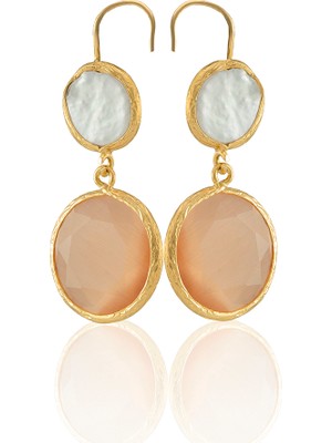 Kadir Jewellery 22 Ayar Altın Kaplama Kadın Inci Küpe -El Işçiliği ve Hipoalerjenik Küpe