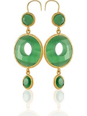 Kadir Jewellery 22 Ayar Altın Kaplama Kadın Sallantılı Küpe -El Işçiliği ve Hipoalerjenik Küpe