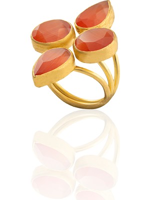 Kadir Jewellery 22 Ayar Altın Kaplama Zirkon Taşlı Kadın Vintage Yüzük