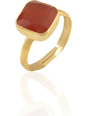 Kadir Jewellery 22 Ayar Altın Kaplama Zirkon Taşlı Kadın Minimal Yüzük