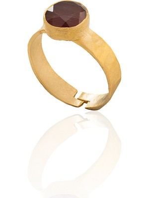 Kadir Jewellery 22 Ayar Altın Kaplama Zirkon Taşlı Kadın Minimal Yüzük