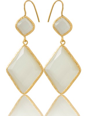 Kadir Jewellery 22 Ayar Altın Kaplama Kadın Sallantılı Küpe -El Işçiliği ve Hipoalerjenik Küpe