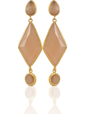 Kadir Jewellery 22 Ayar Altın Kaplama Kadın Sallantılı Küpe -El Işçiliği ve Hipoalerjenik Küpe