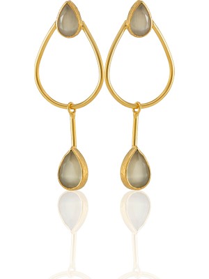 Kadir Jewellery 22 Ayar Altın Kaplama Kadın Sallantılı Küpe -El Işçiliği ve Hipoalerjenik KÜPE-E85