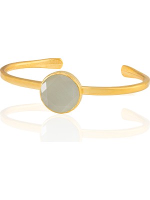 Kadir Jewellery Zirkon Taşlı Ayarlanabilir 22 Ayar Altın Kaplama Bilezik