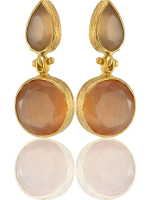 Kadir Jewellery 22 Ayar Altın Kaplama Vintage Küpe -El Işçiliği ve Hipoalerjenik Küpe