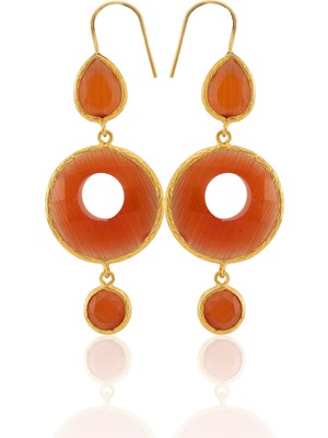 Kadir Jewellery 22 Ayar Altın Kaplama Kadın Sallantılı Küpe -El Işçiliği ve Hipoalerjenik Küpe