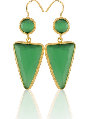 Kadir Jewellery 22 Ayar Altın Kaplama Kadın Sallantılı Küpe -El Işçiliği ve Hipoalerjenik Küpe