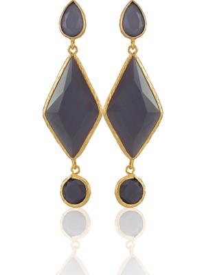 Kadir Jewellery 22 Ayar Altın Kaplama Kadın Sallantılı Küpe -El Işçiliği ve Hipoalerjenik Küpe