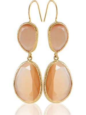Kadir Jewellery 22 Ayar Altın Kaplama Kadın Sallantılı Küpe -El Işçiliği ve Hipoalerjenik Küpe