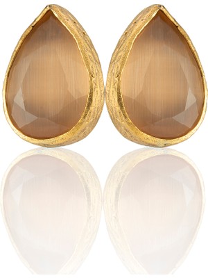 Kadir Jewellery 22 Ayar Altın Kaplama Kadın Minimal Küpe -El Işçiliği ve Hipoalerjenik Küpe