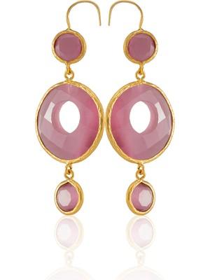 Kadir Jewellery 22 Ayar Altın Kaplama Kadın Sallantılı Küpe -El Işçiliği ve Hipoalerjenik Küpe