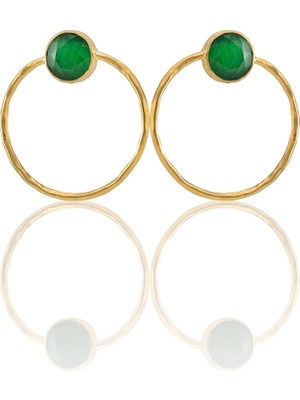 Kadir Jewellery 22 Ayar Altın Kaplama Kadın Halka Küpe -El Işçiliği ve Hipoalerjenik Küpe