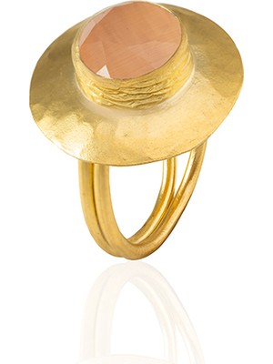 Kadir Jewellery 22 Ayar Altın Kaplama Zirkon Taşlı Kadın Vintage Yüzük