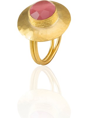 Kadir Jewellery 22 Ayar Altın Kaplama Zirkon Taşlı Kadın Vintage Yüzük