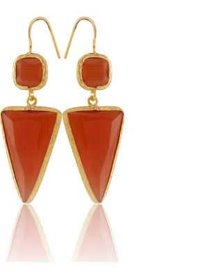 Kadir Jewellery 22 Ayar Altın Kaplama Kadın Sallantılı Küpe -El Işçiliği ve Hipoalerjenik Küpe
