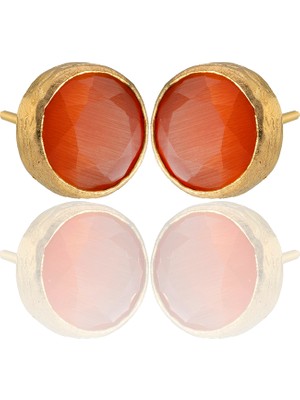 Kadir Jewellery 22 Ayar Altın Kaplama Kadın Minimal Küpe -El Işçiliği ve Hipoalerjenik Küpe