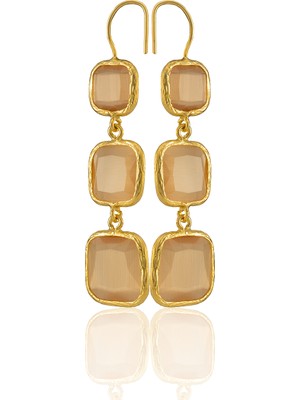 Kadir Jewellery 22 Ayar Altına Kaplama Kadın Sallantılı Küpe -El Işçiliği ve Hipoalerjenik Küpe