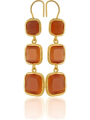Kadir Jewellery 22 Ayar Altına Kaplama Kadın Sallantılı Küpe -El Işçiliği ve Hipoalerjenik Küpe