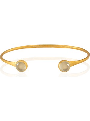 Kadir Jewellery 22 Ayar Altın Kaplama El Işçiliği Zirkon Taşlı Kadın Charm Bileklik