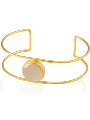 Kadir Jewellery 22 Ayar Altın Kaplama Zirkon Taşlı Ayarlanabilir Vintage Bilezik