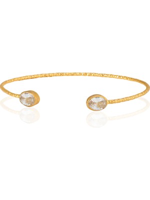 Kadir Jewellery 22 Ayar Altın Kaplama El Işçiliği Zirkon Taşlı Kadın Charm Bileklik