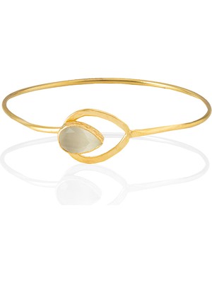 Kadir Jewellery 22 Ayar Altın Kaplama El Işçiliği Zirkon Taşlı Kadın Kelepçe Bilezik
