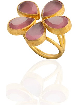 Kadir Jewellery 22 Ayar Altın Kaplama Zirkon Taşlı Kadın Vintage Yüzük