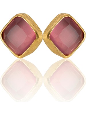 Kadir Jewellery 22 Ayar Altın Kaplama Kadın Minimal Küpe -El Işçiliği ve Hipoalerjenik Küpe