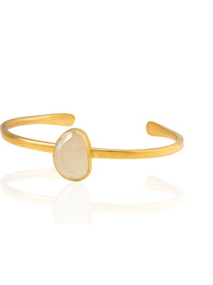 Kadir Jewellery Zirkon Taşlı Ayarlanabilir 22 Ayar Altın Kaplama Bilezik
