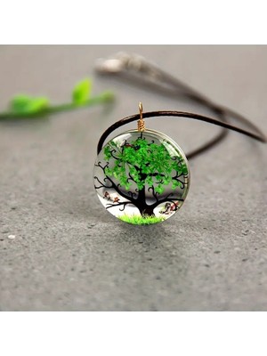 Wolawood El Yapımı Epoksi Kolye – Doğal Reçine Tasarım, Yaşam Ağacı Temalı Şeffaf ve Renkli Modeller, Zarif ve Şık El Yapımı Takı, Kadınlar İçin Özel Hediyelik Kolye