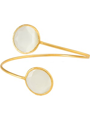 Kadir Jewellery 22 Ayar Altın Kaplama Zirkon Taşlı Ayarlanabilir Trend Bilezik