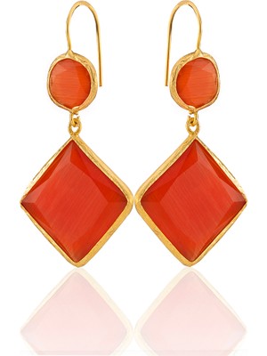 Kadir Jewellery 22 Ayar Altın Kaplama Kadın Sallantılı Küpe -El Işçiliği ve Hipoalerjenik Küpe